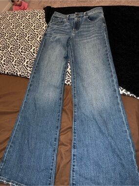 Express Blue Wide-Leg Flare Jeans